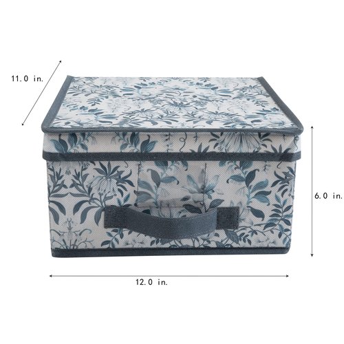 Laura Ashley Medium Storage Box | Dimensions: 11"x 12"x 6 | Foldable | Closet Organization | Storage | Parterre