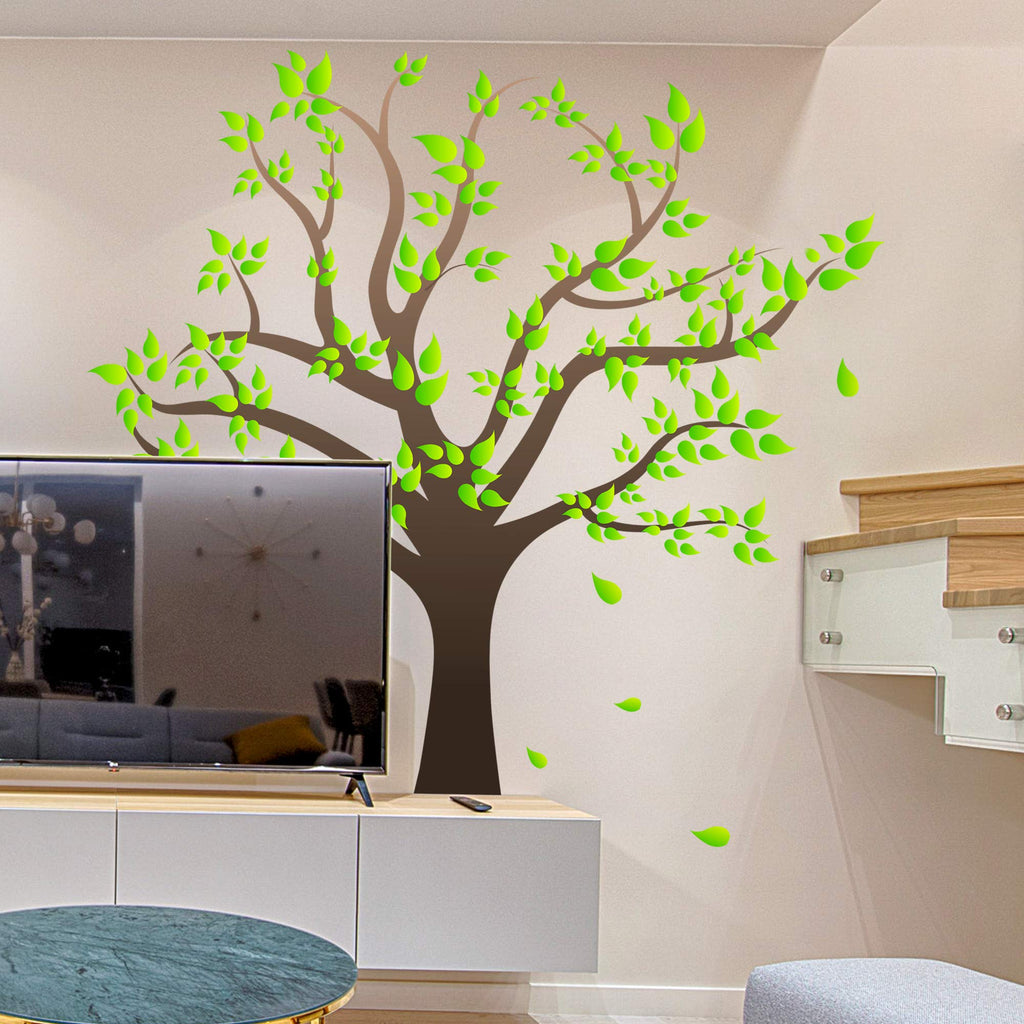 RW-1080 3D Green Tree Wall Stickers Family Photo Tree Wall Decal Removable Peel and Stick DIY Art Wallpaper for Kids Girls Babys Bedroom Bathroom Living Room Nursery Offices