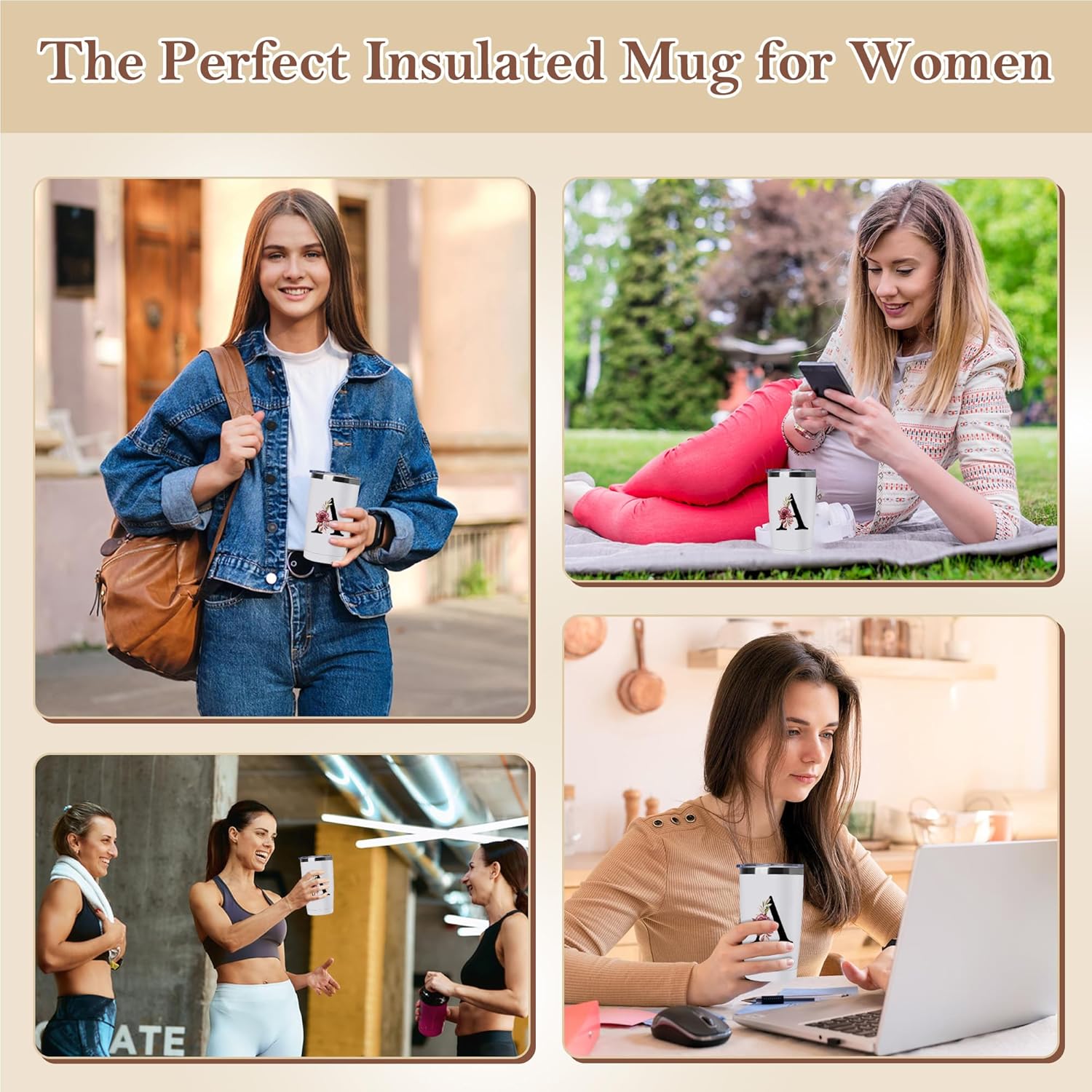 Skiennix 20 Oz Insulated Coffee Cup - Travel Tumbler with Lid for New Moms & Parents | Gender Neutral Gift