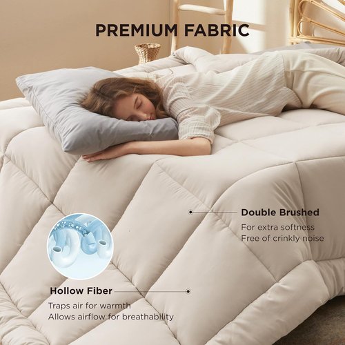 Bedsure Comforter Duvet Insert - Quilted Twin Size All-Season Down Alternative Bedding | GentleSoft, 88 x 68 Inches
