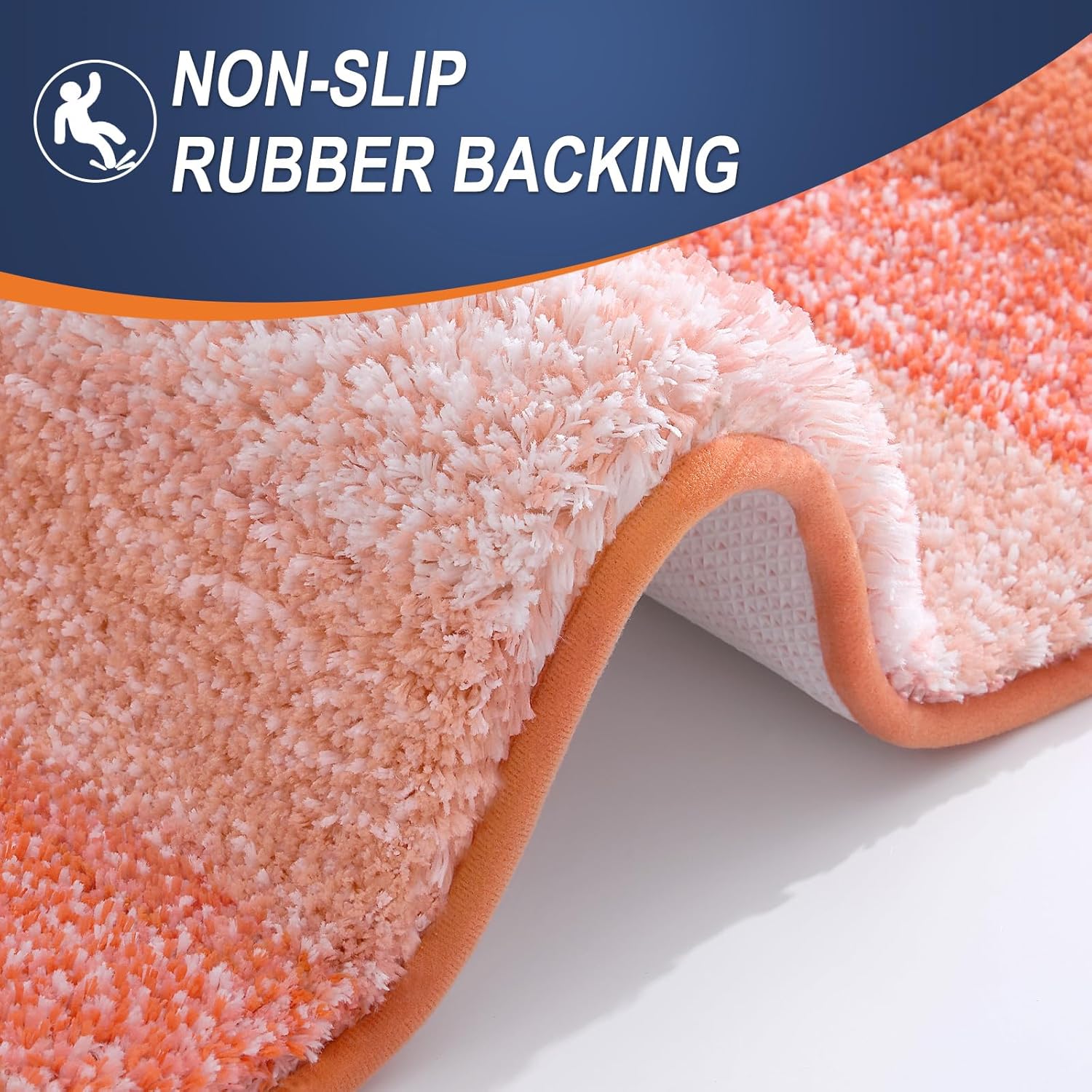 OLANLY Bath Rugs Mat - Extra Soft Microfiber, Quick Dry & Machine Washable | 24x16 Coral Design