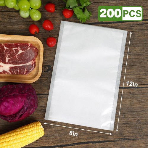 Moretoes Vacuum Sealer Bags - 200pcs BPA-Free Quart Bags 8" x 12" for Food Storage & Meal Prep