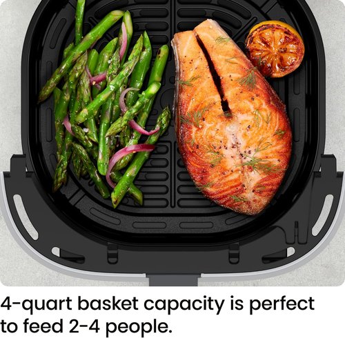 Chefman Air Fryer - 4 QT Compact Air Fryer with Hi-Fry Technology for Extra Crisp Meals - Grey