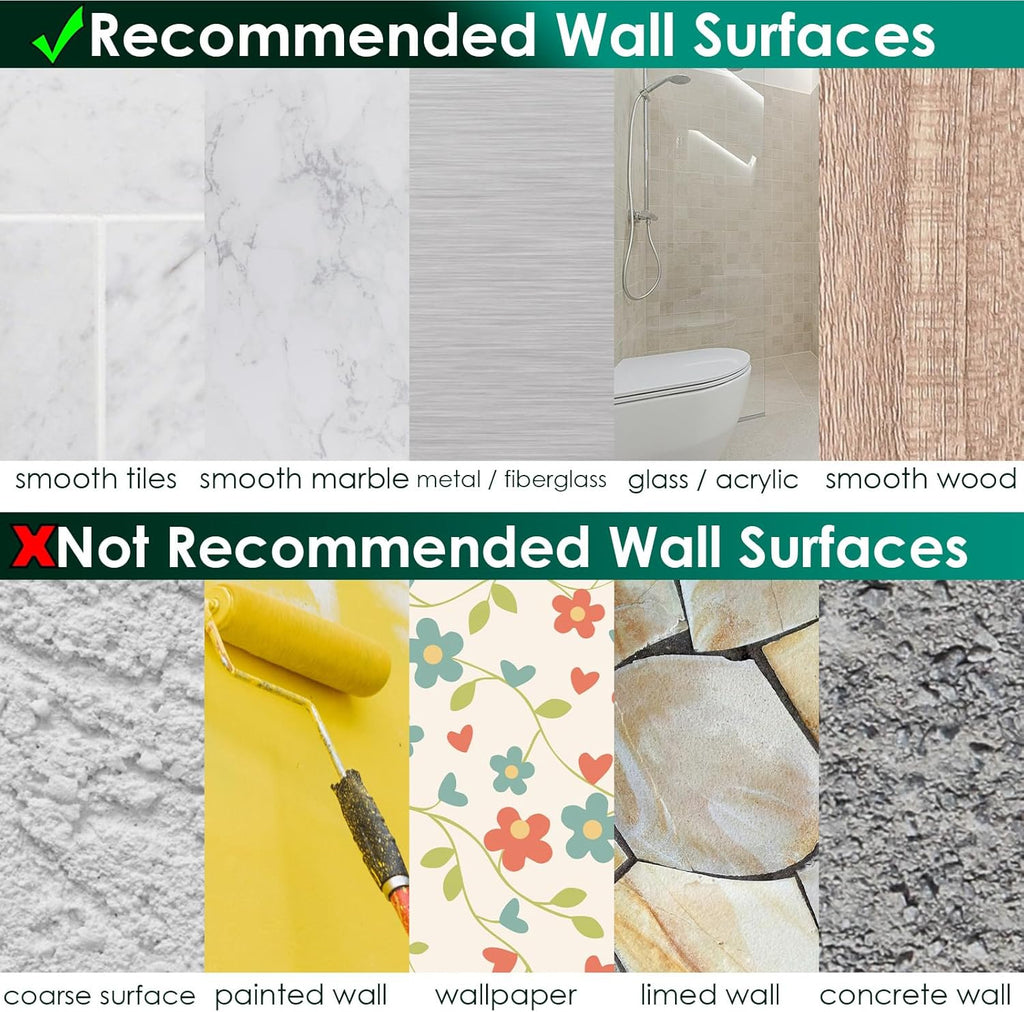 Skiennix Shower Caddy Adhesive Replacement Stickers - 4 Pack Sticky Pads with 3 Hooks for Easy Installation