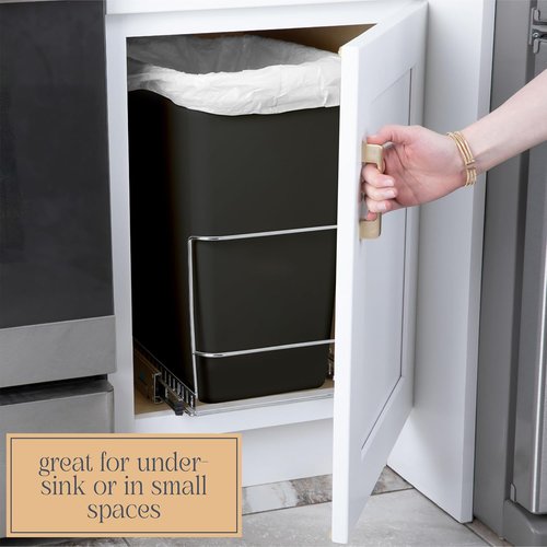 HOLDN' STORAGE Pull Out Trash Can - Heavy Duty 7 Gallon Under Cabinet Solution | Chrome Finish, Lifetime Warranty