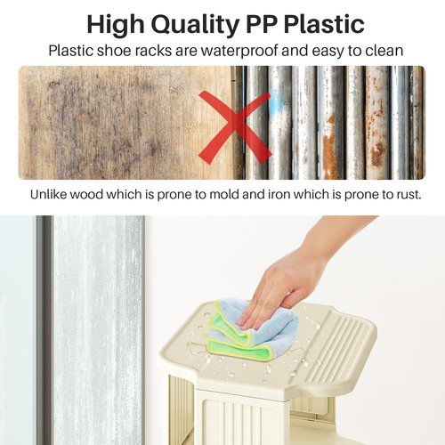 Kitstorack Vertical Shoe Rack: 8 Tiers Stackable Shoe Rack for Closet DIY Free Standing Shoe Organizer Small Shoe Shelf for Small Spaces and Narrow Spaces Plastic, White