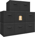 **Storage Maniac 11-Inch Collapsible Storage Cubes - Durable Fabric Bins for Closet & Office | 8-Pack Black**