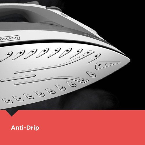 BLACK+DECKER Compact Steam Iron - Stainless Steel Soleplate, Spray Mist, Anti-Drip & Auto Shutoff
