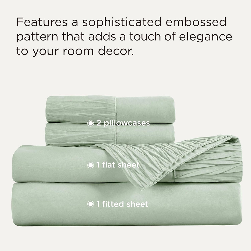 Bedsure Queen Sheet Set - Soft & Breathable 4-Piece Queen Size Bedding - Hotel Luxury in Sage Green