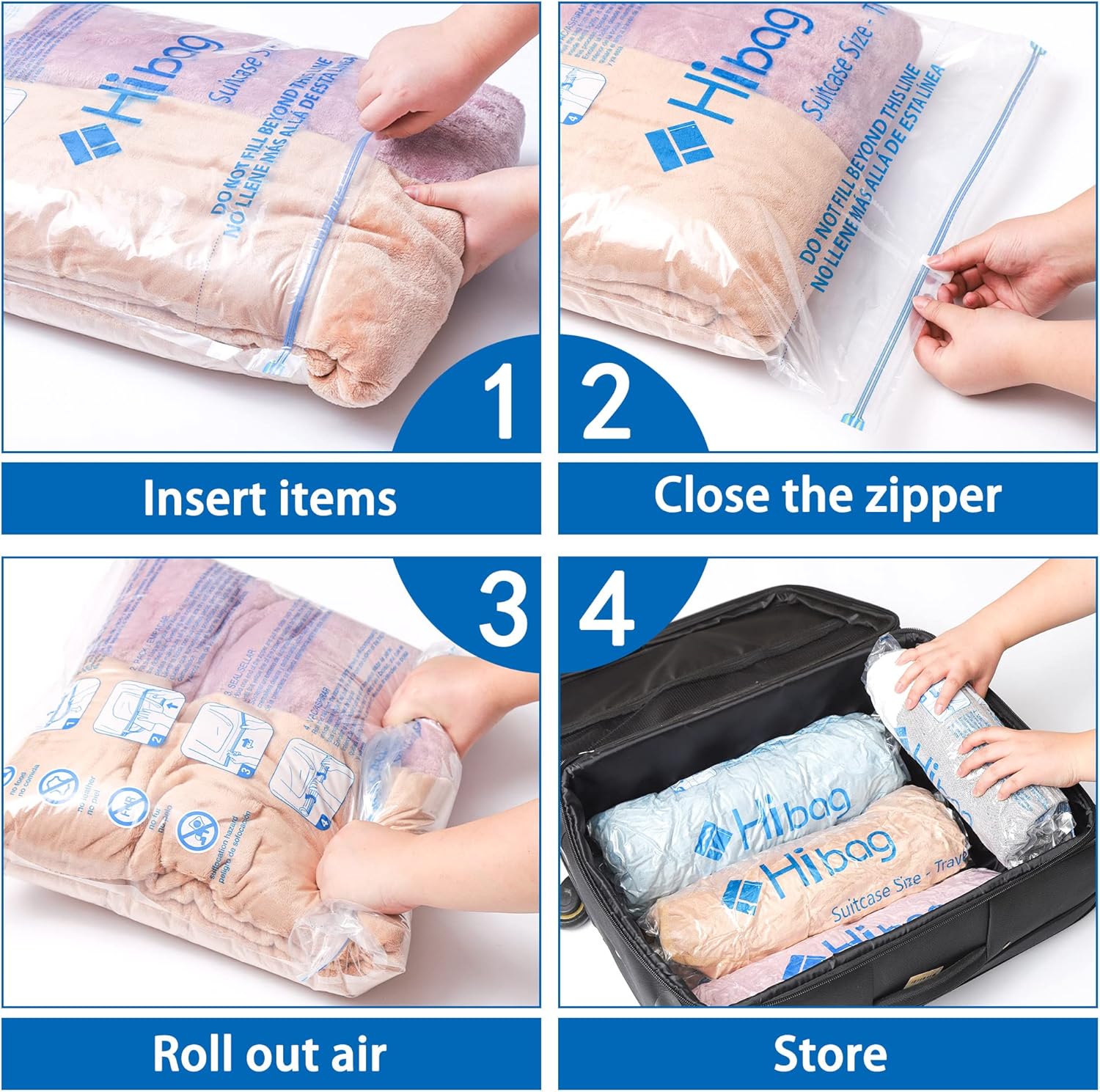 Skiennix Vacuum Storage Bags - Space Saver 35-Pack for Clothes, Bedding & Comforters | Durable & Reusable