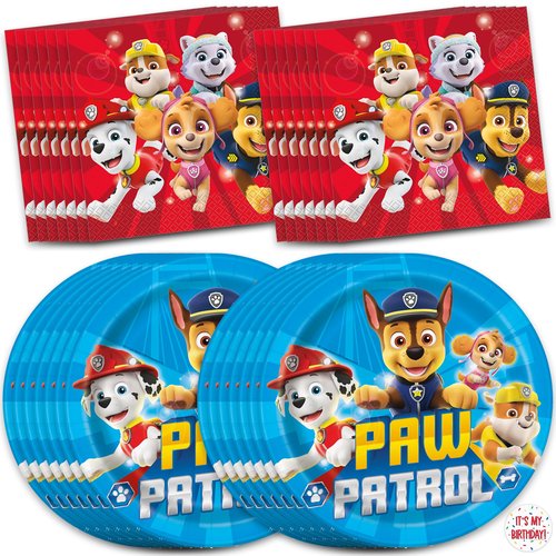 Paw Patrol Birthday Decorations | Paw Patrol Plates and Napkins for Party | Serves 16 Guests | Officially Licensed