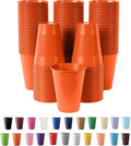 Exquisite Party Solids 12 Oz Orange Plastic Cups - 50 Pack Disposable Drinkware for Events & Everyday Use