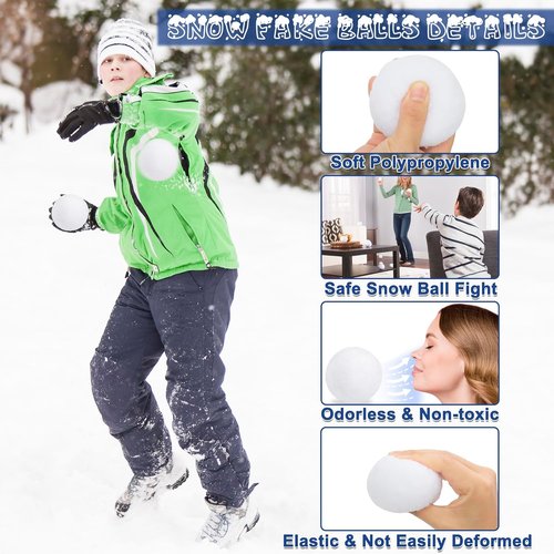 Homiar Fake Snow Balls - 400 Pack Plush Indoor & Outdoor Winter Game Toy | Realistic Soft Snowballs