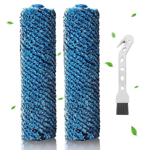Techypro 2-Pack Hydroduo Roller Brush Replacement: for Shark Hydroduo Cordless Wet Dry Hard Floor Cleaner Vacuum WW201 / WW200 / WW201q / WW205 / WW200C / WW201C Brushroll with 1 Cleaning Brush