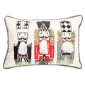 MACKENZIE-CHILDS Lumbar Throw Pillow, Decorative Polyester Pillow for Christmas Decor, 12x22, Black-and-White Courtly Nutcracker