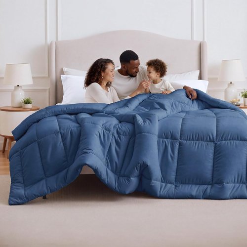 Bedsure Comforter Duvet Insert - Oversized King All-Season Down Alternative Bedding | Dark Slate Blue 116x98 Inches
