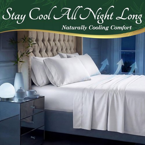 Decolure 100% Viscose Bamboo Sheets - Luxury King Size 6-Piece Set | Naturally Cooling, Ultra Soft, Deep Pockets