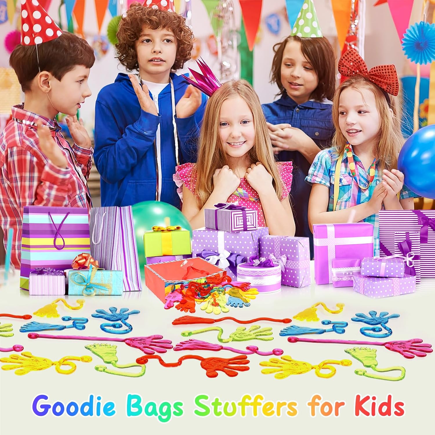 PICcircuit Sticky Hands - 30 PCS Stretchy Party Favors for Kids | Fun Goodie Bag Stuffers & Classroom Prizes