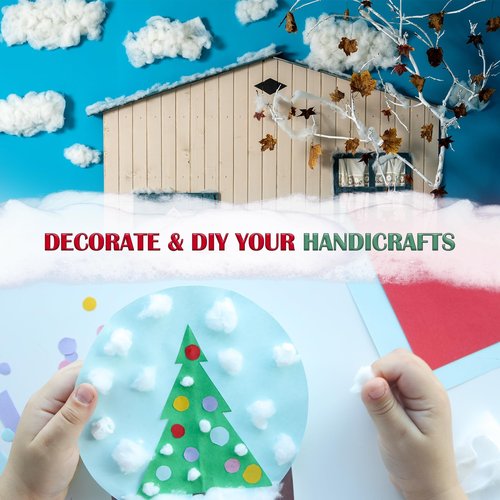 Aodaer Christmas Fake Snow Decor 1000g Artificial Snow Decorations Fluffy Soft Cotton Fake Snow Indoor Fiber Snow for Christmas Tree Holiday Table and Winter Mantle Village Display Outside
