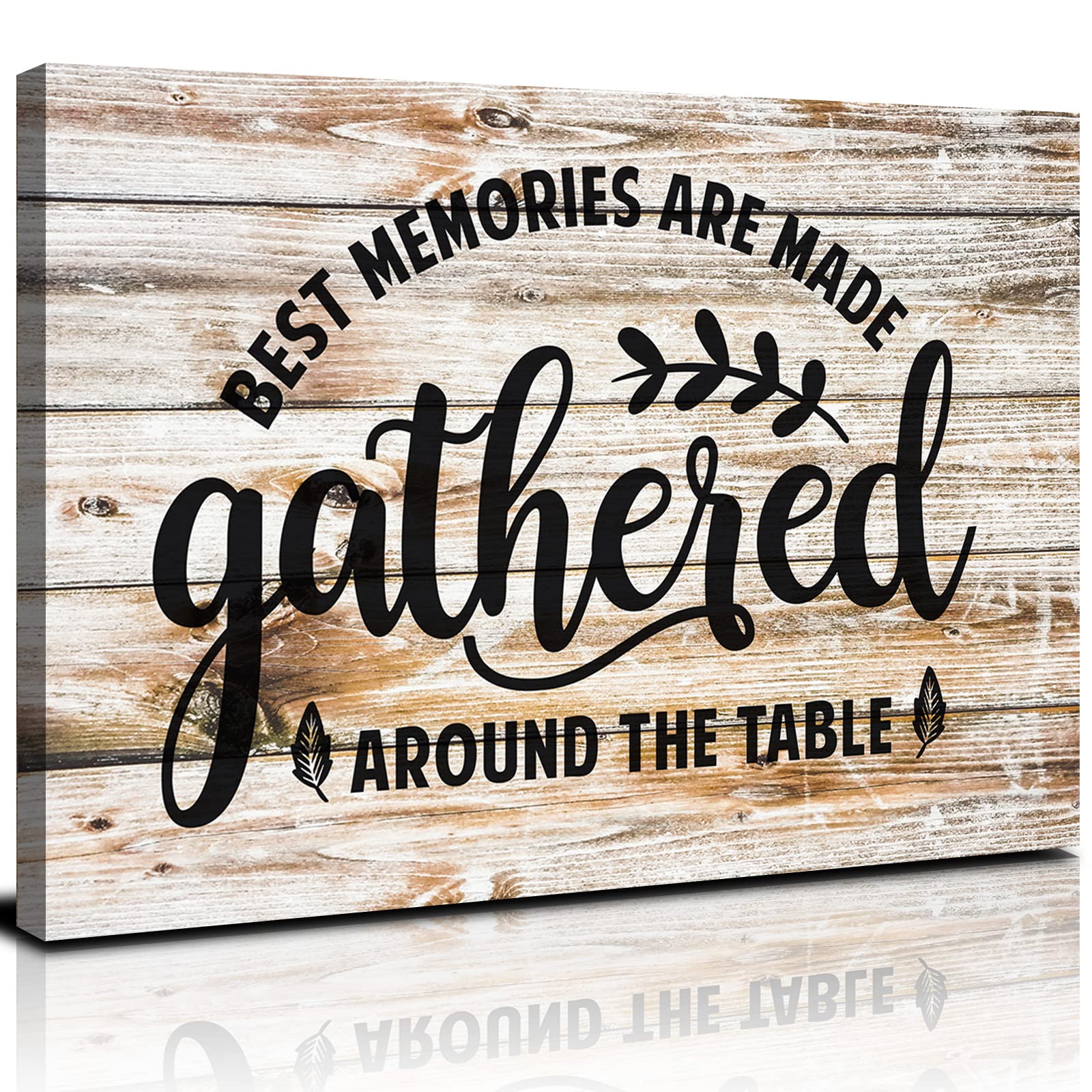 Gather Signs for Home Decor Farmhouse Dining Room Wall Art Kitchen Canvas Prints Gather Sign Wall Decor Rustic Kitchen Wall Art Decor Inspirational Sayings Quotes Poster Painting Family Artwork 16x24"