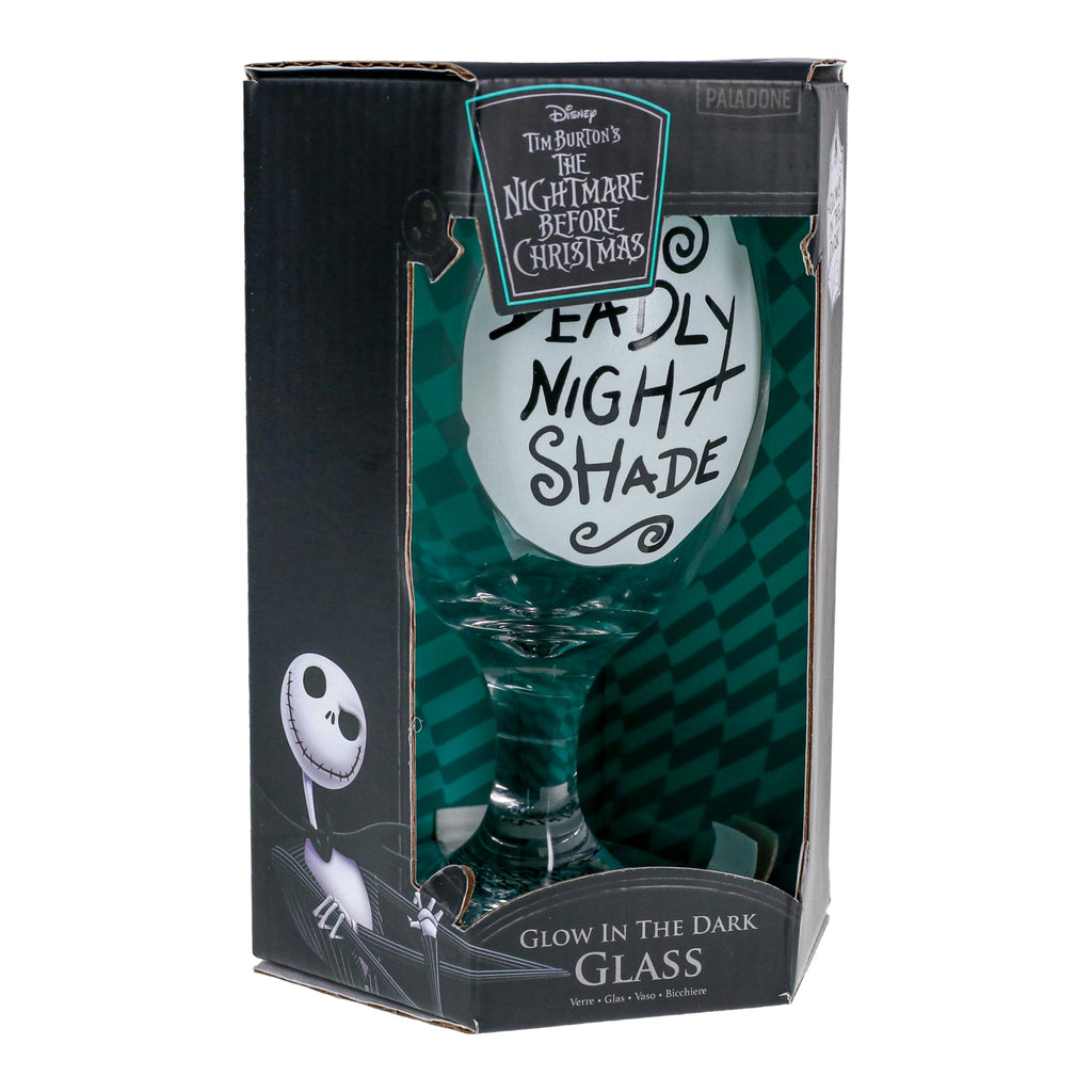 Paladone Nightmare Before Christmas Glow in The Dark Glass - Officially Licensed Deadly Nightshade Cup for Halloween and Jack Skellington Fans, 350ml (11.8 fl oz)