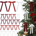 Skiennix 24 Pcs Velvet Bows - Vintage Ribbon Bows for Christmas Tree & Crafts | Red, Burgundy, White (5 x 7 Inch)