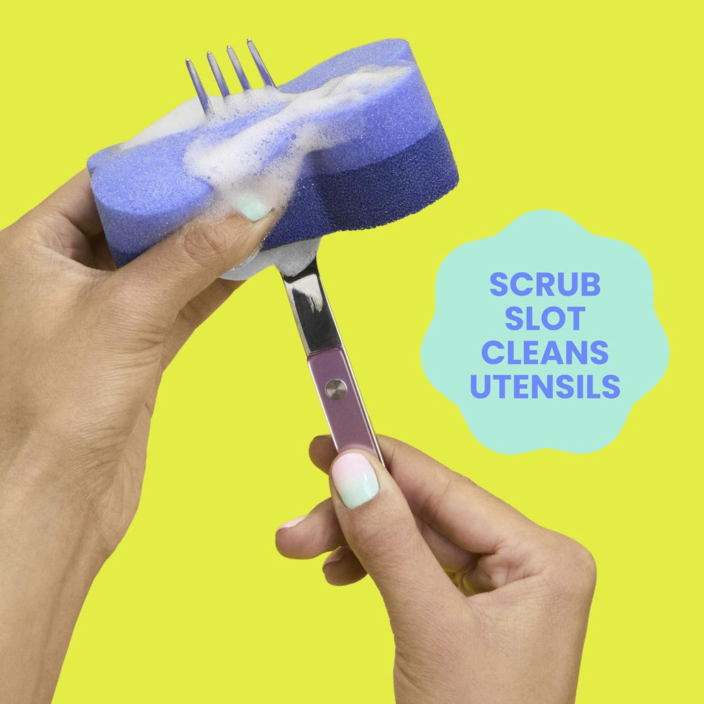 Scotch-Brite 2-Sided Scrub & Wipe Sponges - Midnight Mode, 6 Pack for Effective Kitchen Cleaning