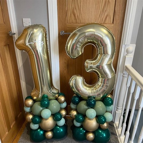 Champagne Gold Number 30 Balloons - 40 Inch Light Gold Foil for 30th Birthday Celebrations