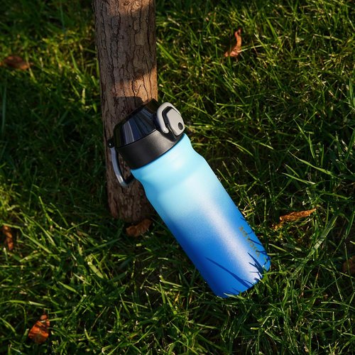 BJPKPK 18oz Insulated Water Bottle - BPA-Free Stainless Steel Flask with Straw | Ocean Dream Design