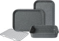 Oster Greystone Premium 4-Piece Carbon Steel Bakeware Set - PFOA-Free Non-Stick for Effortless Cooking