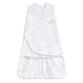 HALO Sleepsack Swaddle - 100% Cotton 3-Way Adjustable Wearable Blanket | TOG 1.5, Midnight Moons Grey, Small (3-6 Months)