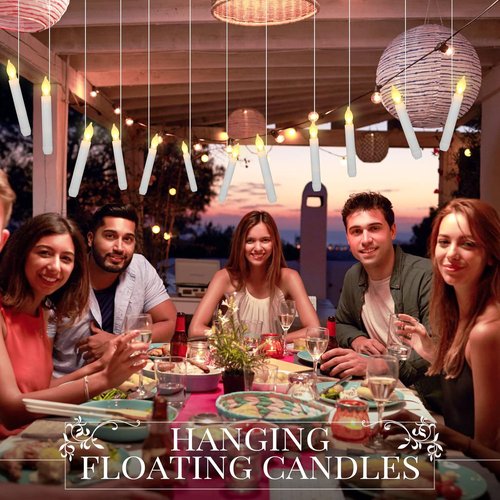 Macarrie Flameless LED Taper Candles - 60 Pcs Battery Operated Flickering Warm Light | White