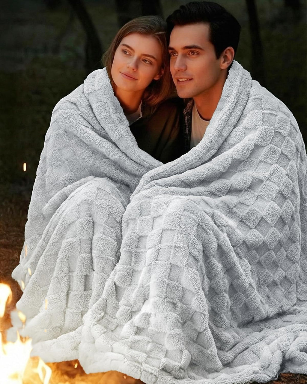 Utopia Bedding Cool Grey Checkered Fleece Throw Blanket - Soft Plush Cozy 50x60 Inches for Couch & Bed