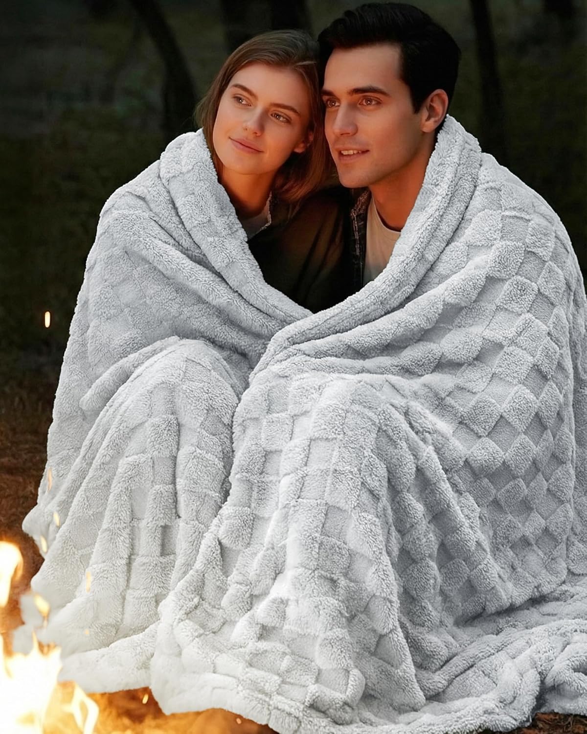 Utopia Bedding Cool Grey Checkered Fleece Throw Blanket - Soft Plush Cozy 50x60 Inches for Couch & Bed