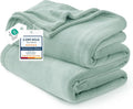 Bedsure GentleSoft Fleece Throw Blanket - Soft Sage Green 300GSM Plush Cozy Blanket for Home & Travel