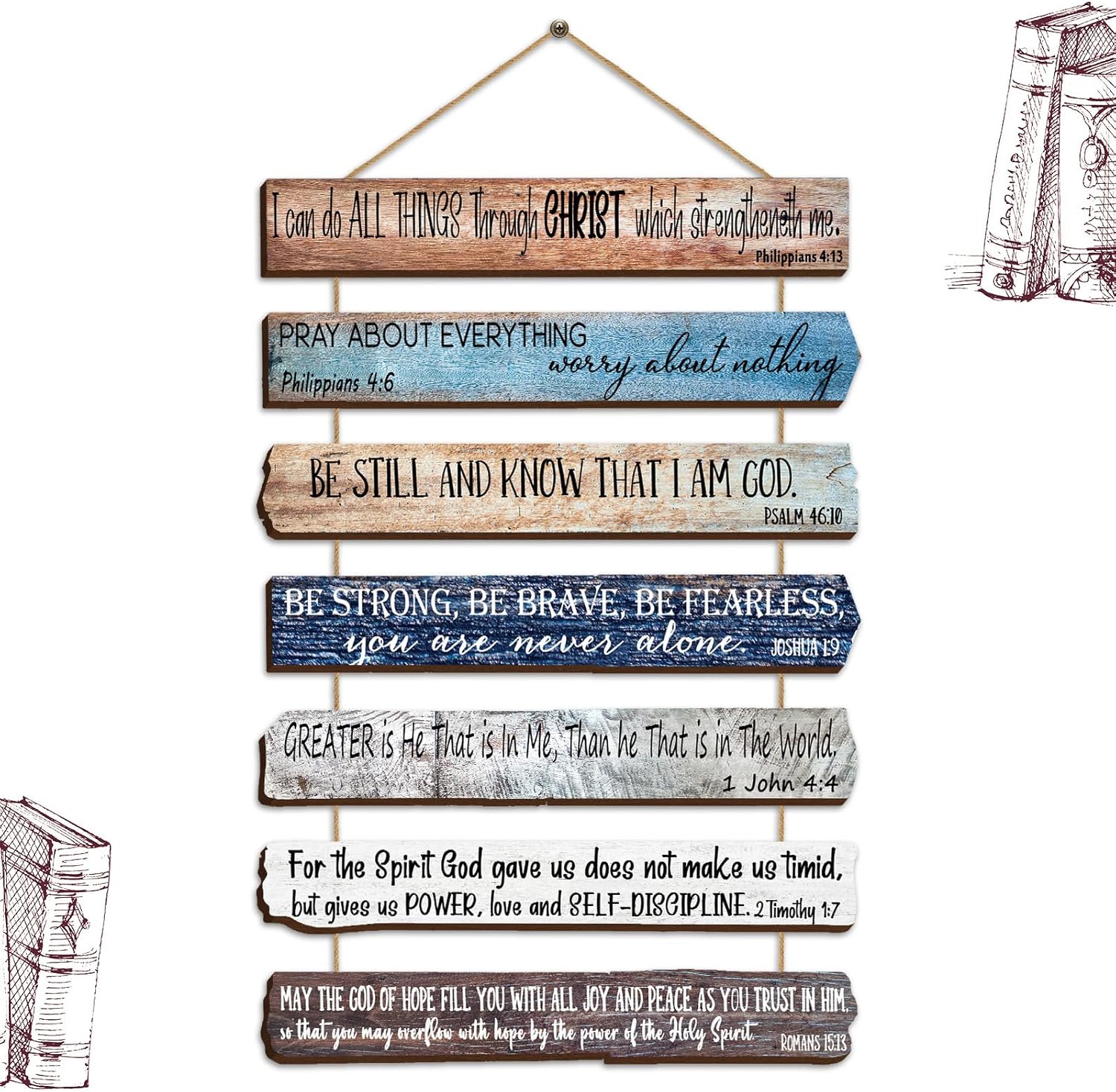 Yookeer Christian Wall Art - Inspirational Wooden Bible Verses for Office & Prayer Room Decor