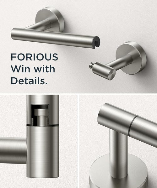 FORIOUS Toilet Paper Holder - Rustproof Stainless Steel Double Post Pivoting Design | 2 Pack