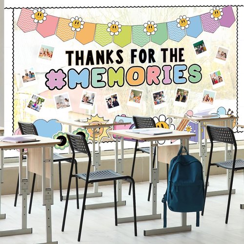 FYSUIMU Graduation Bulletin Board Decorations - 88 Pcs Boho Daisy DIY Photo Cutouts for Class of 2026