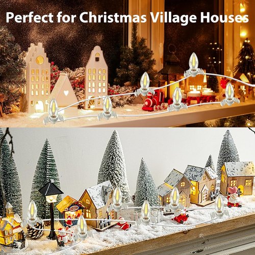 Department 56 USB 5V LED Light Set - 6 Lights for Halloween & Christmas Village Decor | 9.8ft White Cord