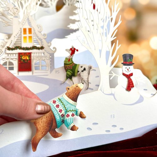 Freshcut Paper 2025 Advent Calendar - Woodland Wonderland 3D Pop-Up Greeting Cards & Notecards