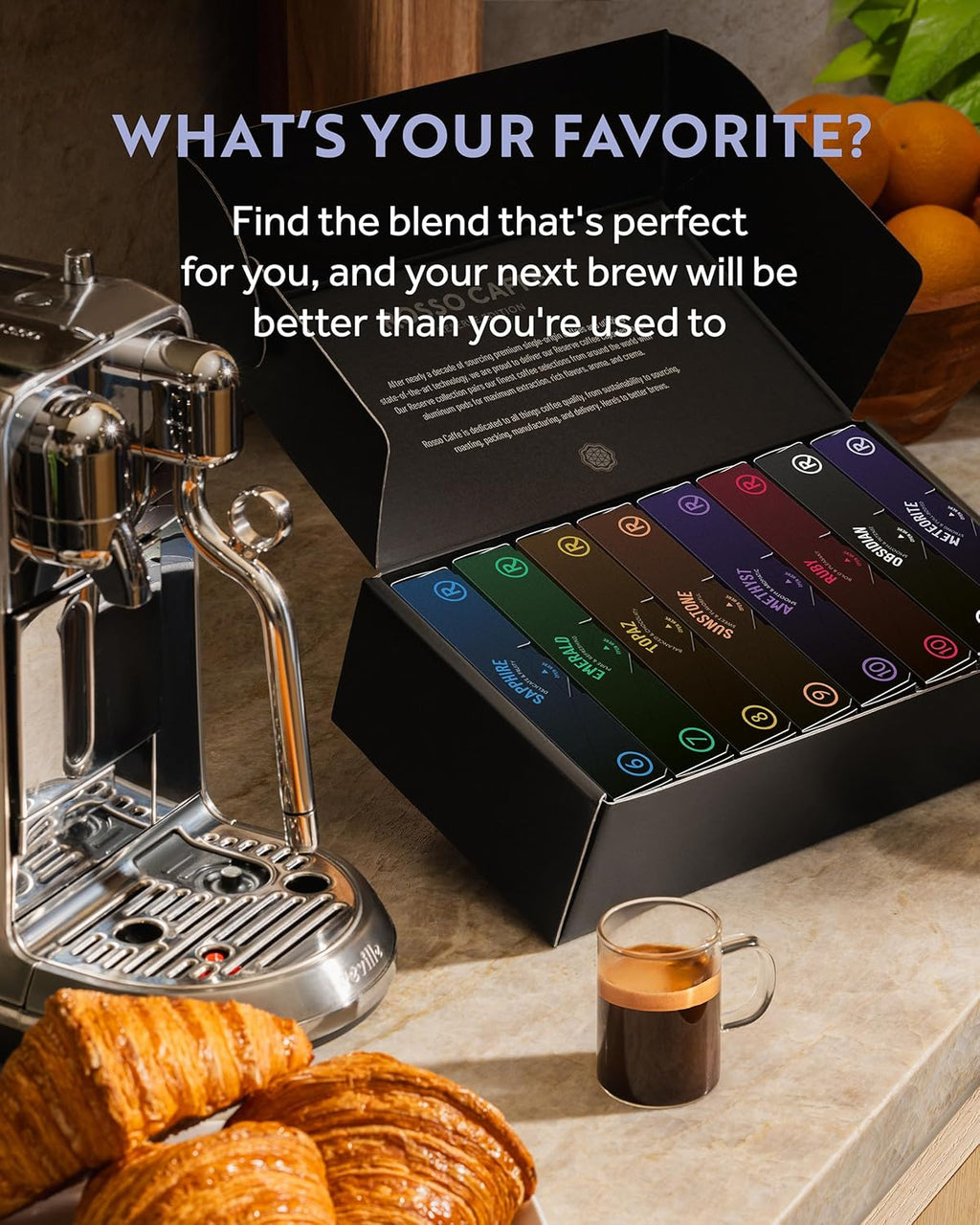 ROSSO CAFFÈ Espresso Coffee Pods - Reserve Variety Pack of 160 Capsules for Nespresso Original Machines - Made in Italy