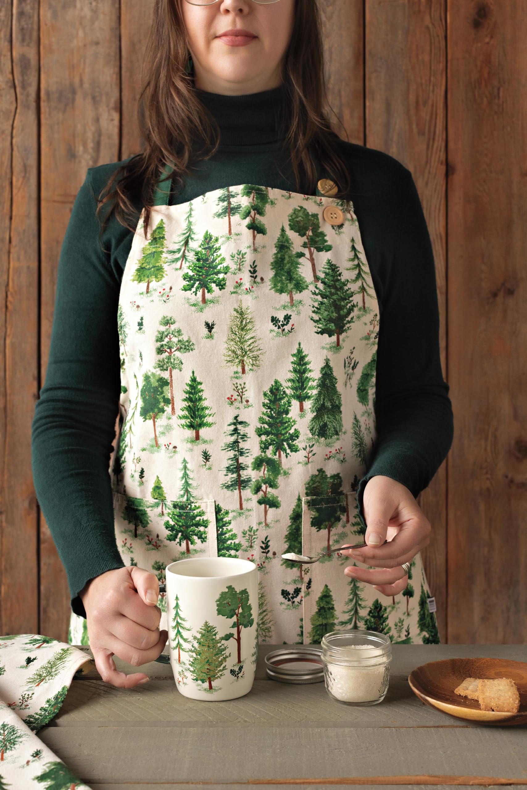 Now Designs Spruce Woodland Cotton Kitchen Apron, W28 x L32in