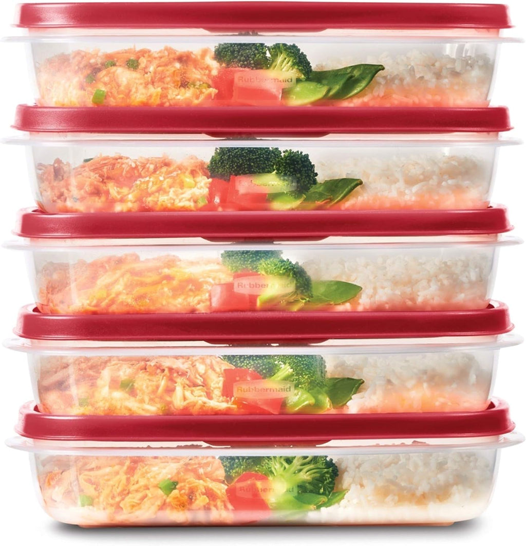 Rubbermaid EasyFindLids Meal Prep Containers - 5.5 Cup Capacity in Vibrant Red Color