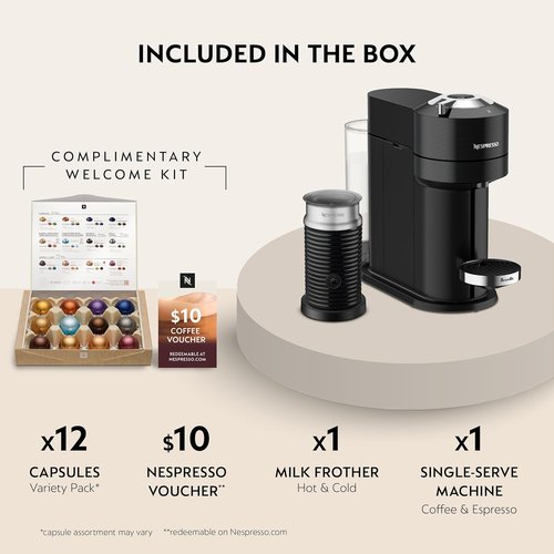 Breville Nespresso Vertuo Next Coffee & Espresso Maker - Premium with Aeroccino Frother