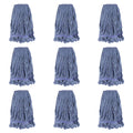 Commercial Heavy Duty Mop Heads Replacement for Rubbermaid: 9 Packs Industrial Wet Mop Head for Floor Cleaning - Commercial Products Looped End String Head Refills