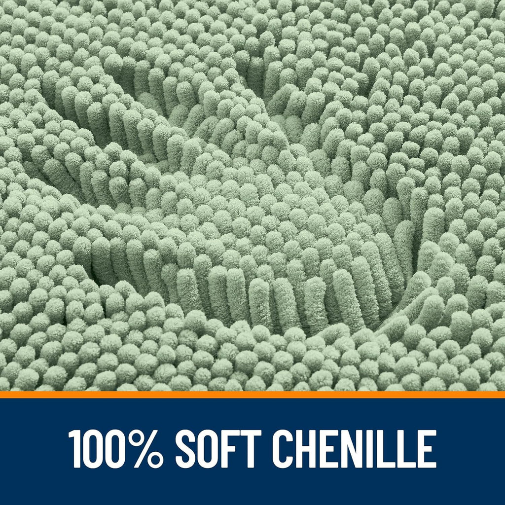 OLANLY Bathroom Rugs - Extra Soft Chenille Bath Mats | Quick Dry, Machine Washable, 34x21, Sage Green