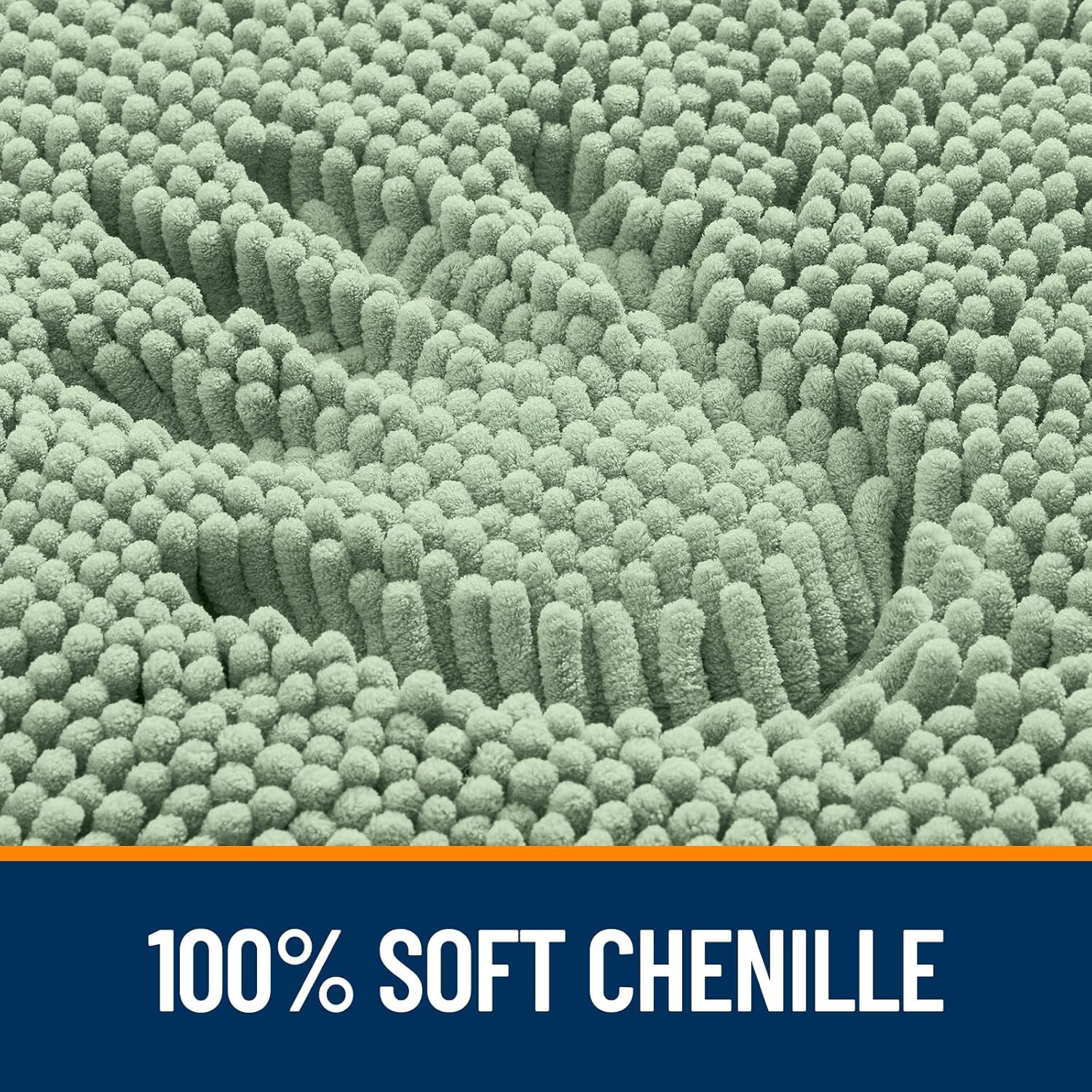 OLANLY Bathroom Rugs - Extra Soft Chenille Bath Mats | Quick Dry, Machine Washable, 34x21, Sage Green