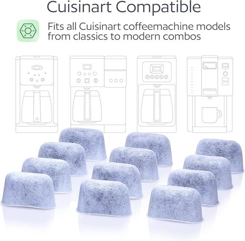 GoodCups 12 Pack Water Filters for Cuisinart Coffee Makers - Charcoal Replacement Filters | Universal Fit