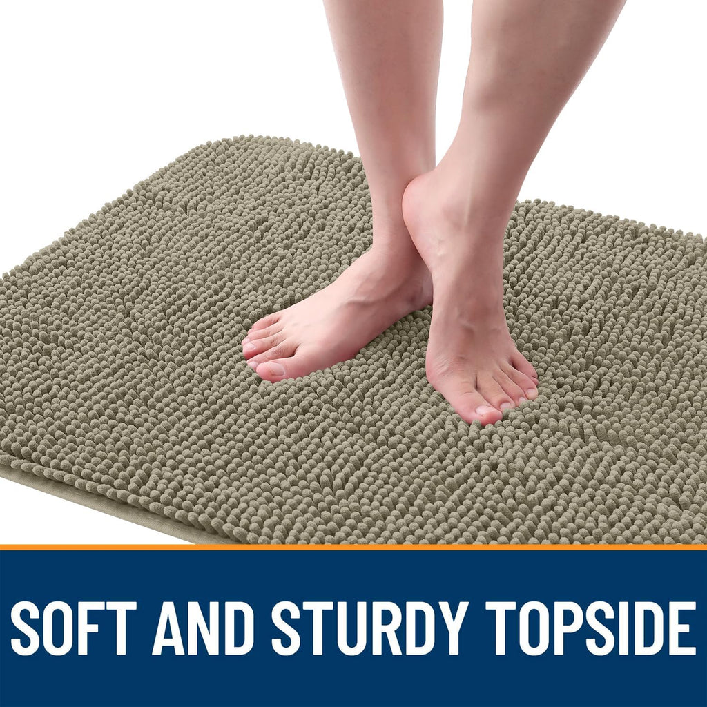 OLANLY Dog Door Mat - Absorbent Non-Slip Washable Doormat for Muddy Paws | 59x35 Warm Taupe