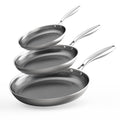 COOKER KING Stainless Steel Pans Set of 3 (8+10+12 Inch), Nonstick Frying Pans, Induction Pan Set, Chef's Pan, Skillets Dishwasher & Oven Safe, Stay-Cool Handles, Compatible with All Cooktops